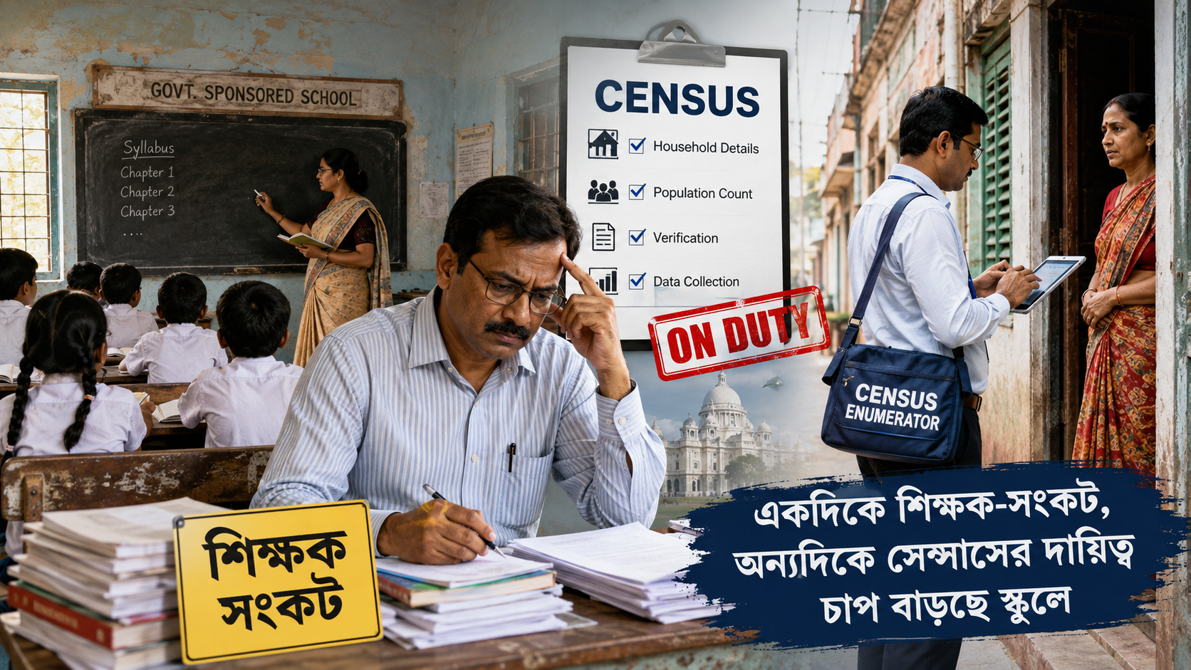 সেন্সাসের কাজে ৭ হাজার শিক্ষক, ব্যাহত হতে পারে স্কুলের পঠনপাঠন