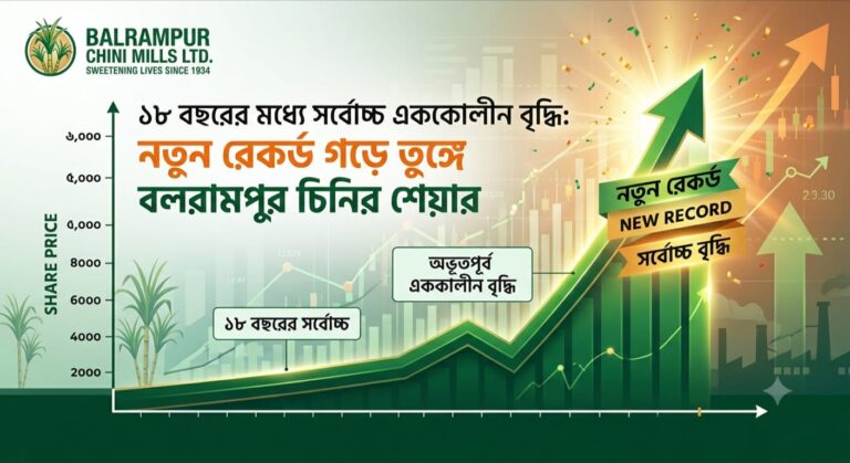 ১৮ বছরের মধ্যে সর্বোচ্চ এককালীন বৃদ্ধি: নতুন রেকর্ড গড়ে তুঙ্গে বলরামপুর চিনির শেয়ার